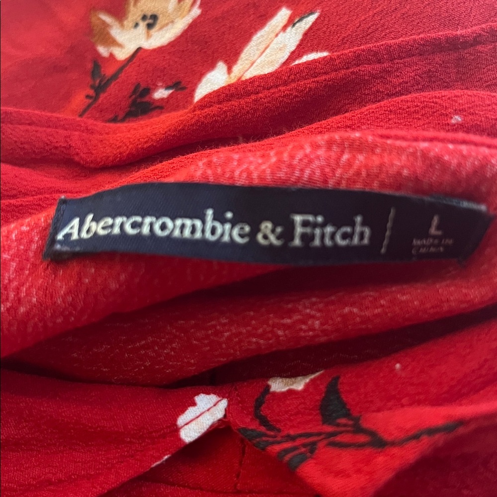 Abercrombie & Fitch Red Floral Blouse - Picture 5 of 5